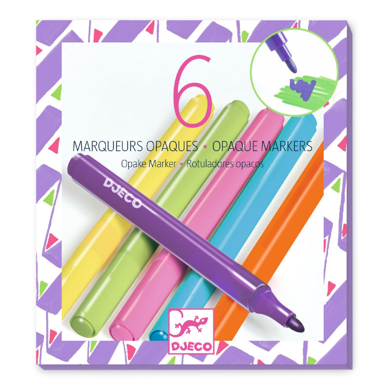Djeco - 6 Opaque Markers - 80s