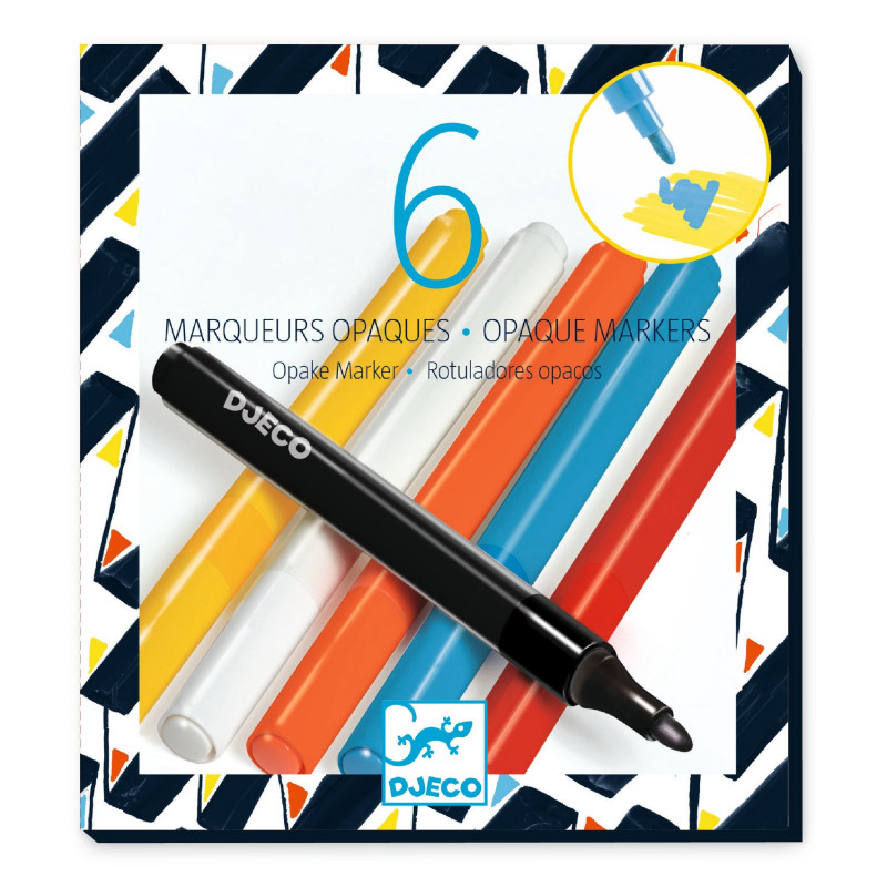 Djeco - 6 Opaque Markers - Street Art
