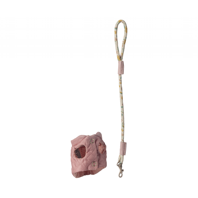 Maileg - Pet supply, Harness and leash - Rose