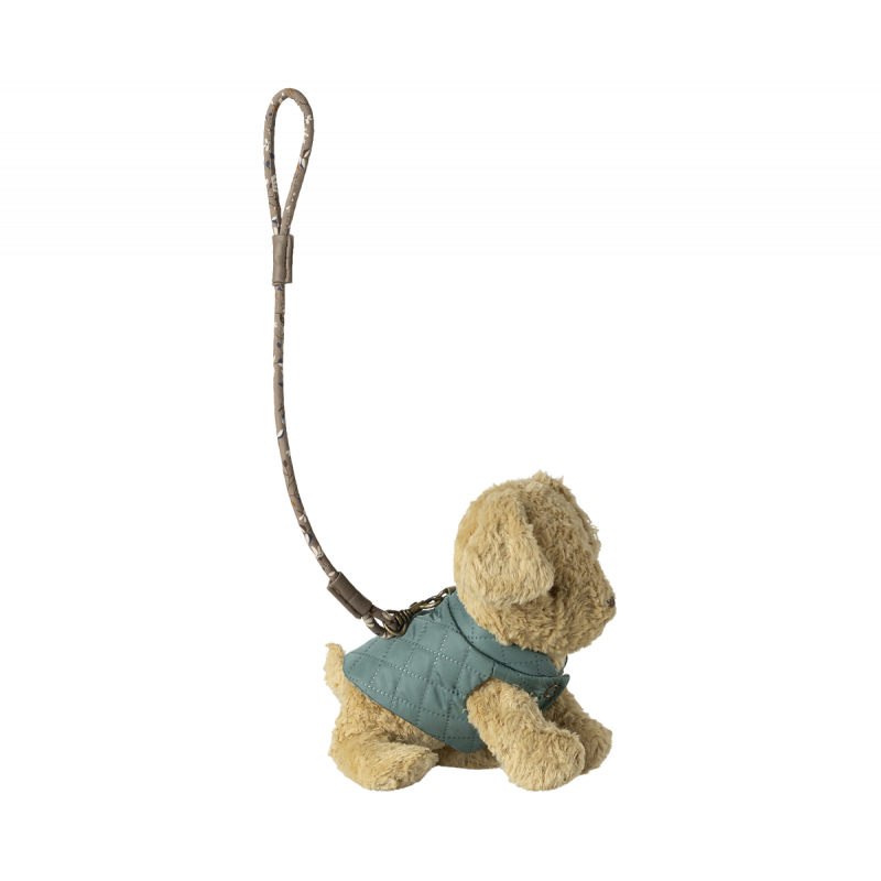 Maileg - Pet supply, Harness and leash - Dark mint