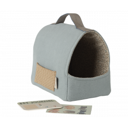 Maileg - Pet carrier - Dusty blue