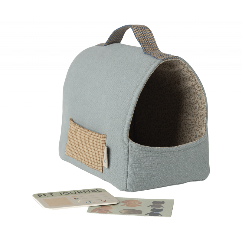 Maileg - Pet carrier - Dusty blue