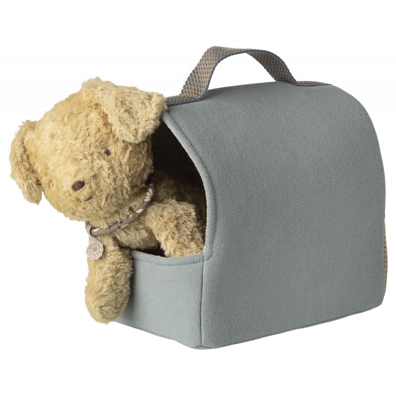 Maileg - Pet carrier - Dusty blue