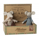 Maileg - Grandma and grandpa mice in cigarbox