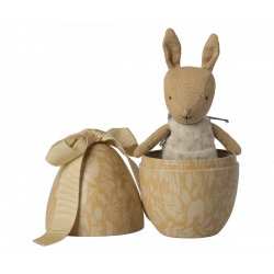 Maileg - Påskägg med kanin, small - Cream yellow