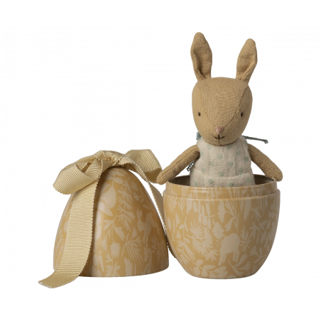 Maileg - Påskägg med kanin, small - Cream yellow