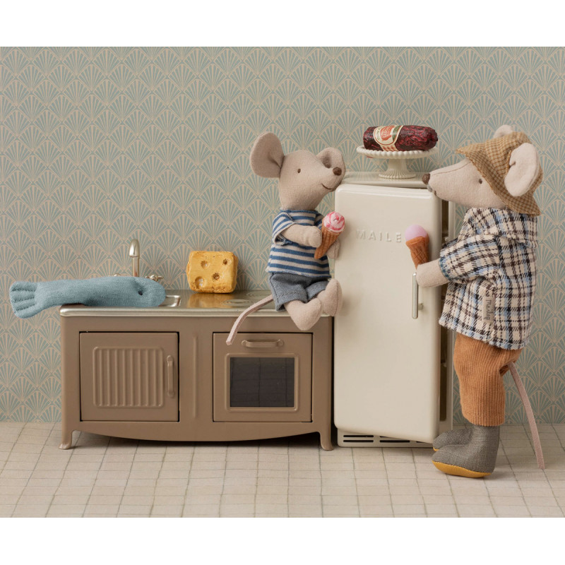 Maileg - Fridge, Mouse - Off white