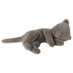 Maileg - Sleeping kitten plush, Small - Grey