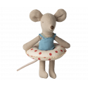 Maileg - Beach mouse with float, Little sister - Red dots