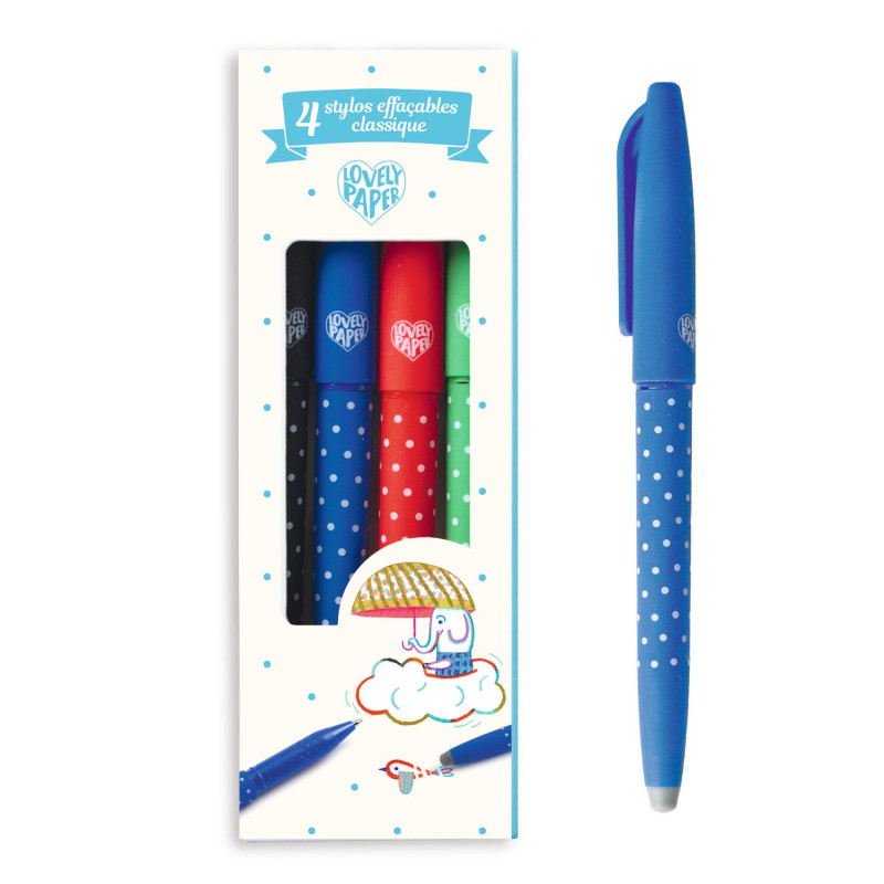 Djeco - 4 Classic Erasable Pens