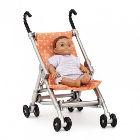 Lundby - Dockhusdockor, Bebis med paraplyvagn