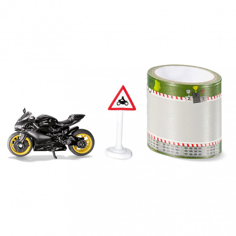Siku - Motorbike With Sign & Roadtape