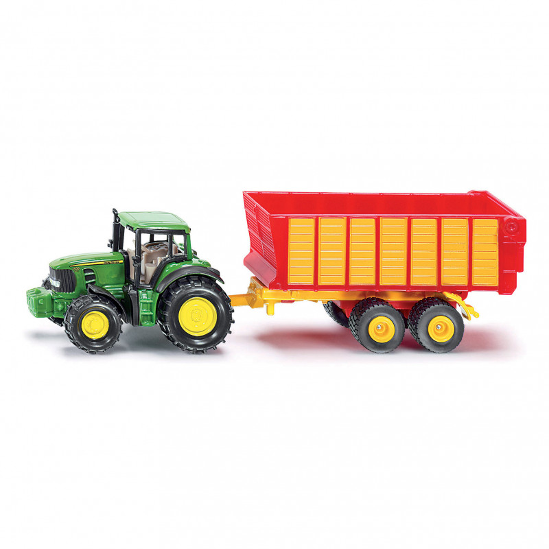 Siku - Traktor J.D Med Ensilagesläp