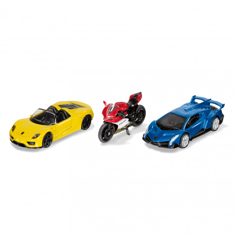 Siku - Sportbil Och Motorcykel Set
